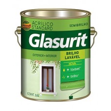 Tinta Acrílica Brilho + Lavável Glasurit BRANCO NEVE Semibrilho 3,6L  