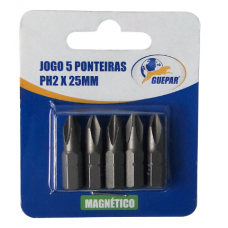 Jogo 5 Ponteiras PH2 x 25mm GUEPAR