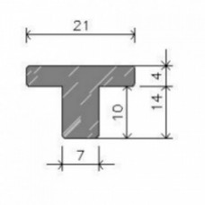 Grampo T Santa Luzia branco com parafuso em aço inox. 14x21mm