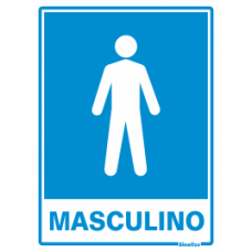 Placa em Poliestireno 15X20CM - SANITARIO MASCULINO