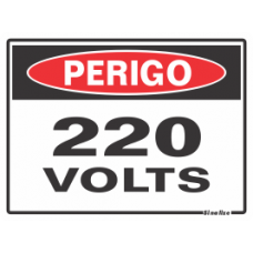 Placa em Poliestireno 15X20CM - PERIGO 220 VOLTS