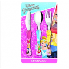 Conjunto de Talher Infantil 3 peças Princesas Disney
