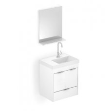 Gabinete Branco 50x36cm com lavatório e espelho CELITE